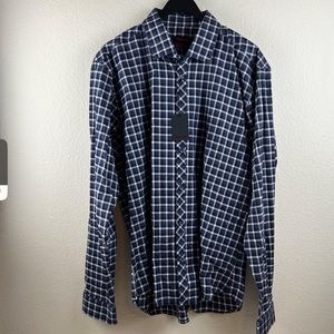 NWT New With Tags Jared Lang Men’s Long Sleeve Button Down Shirt Blue / White